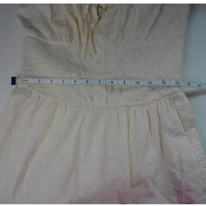 Sim & Sam Ivory Eyelet Smocked Tiered Midi Dress L NWT‎ Cottagecore Prairie Boho thumbnail 6