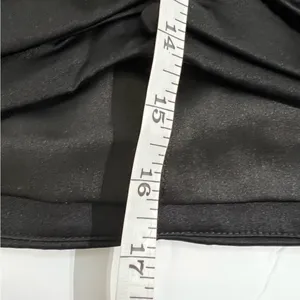 NWT Retrofête Ina Black Silk Satin Ruched Mini Skirt M Holiday Party thumbnail 10