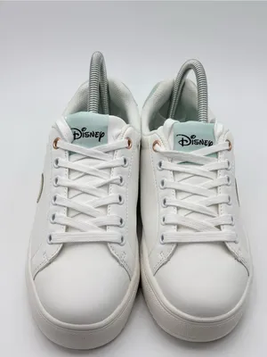 Disney White‎ Sneakers with Gold Mickey Accent and Mint Trim thumbnail 2
