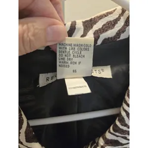 Requirements Vintage Zebra Print Jacket Womens L Brown Cream Animal Y2K thumbnail 7