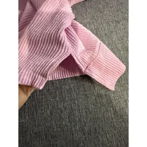 Anthropologie Daily Practice Waffle Knit Slightly Cropped Pink Long Sleeve Sz S thumbnail 10