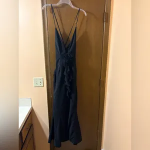NWT Babyboo Constantina Ruffle Corsage Halter Black Maxi Dress thumbnail 3