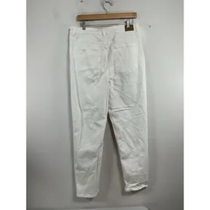 Womans Excellent Condition American Eagle Stretch Mom White Jeans 14 L thumbnail 2