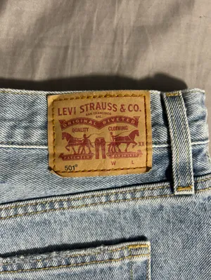 Levi's Light Blue Denim 501 Cutoff Shorts Size 34 thumbnail 3