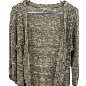 Maurices Open Front Textured Knit Cardigan Womens Large Olive Cream thumbnail 5
