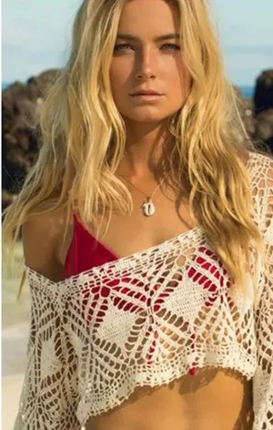 L*Space 🔥 Cody Swim Coverup Crochet Sweater🔥- M/L NWOT thumbnail 2