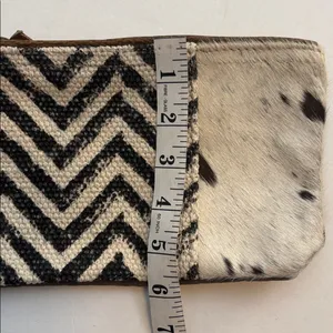 Myra Bag Cats Eye Wristlet W/Cowhide And Chevron Print Canvas And Brown Canvas thumbnail 9