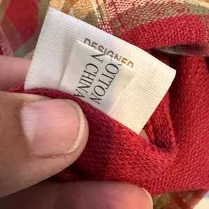 Longaberger Red Plaid Tote Bag Canvas Shoulder Carryall Market Travel Tote Small thumbnail 7