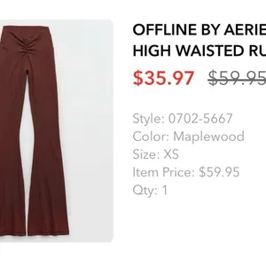 Aerie Rust Brown Waffle Flared Women's Leggings thumbnail 4