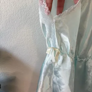 Elegant Light Blue Women's Satin and lace Romper thumbnail 4