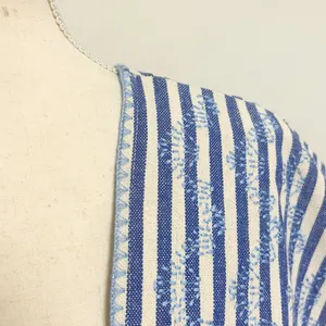Tuckernuck Ivory Blue Stripe Mini Sullivan Embroidered Canvas Caftan Tunic Small thumbnail 3