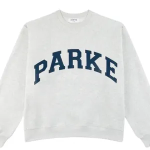 Parke Heather Grey Crewneck Sweatshirt Navy Logo L/XL thumbnail 1