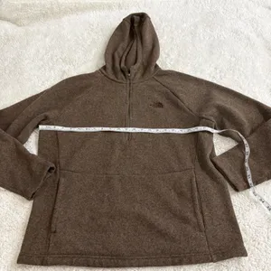 North Face Hoodie Womens XL Brown Fleece 1/4 Zip Gorpcore Hiking Outdoors Preppy thumbnail 4
