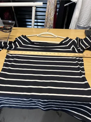 LOFT Navy & White Striped Wide Boatneck‎ Top thumbnail 12