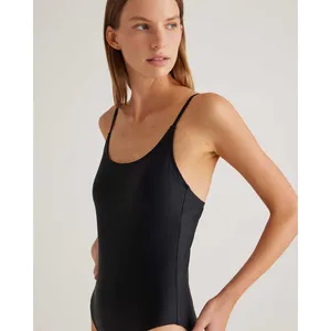 NWT Quince Black Italian Cami One-Piece Swimsuit Women's Size Small thumbnail 2