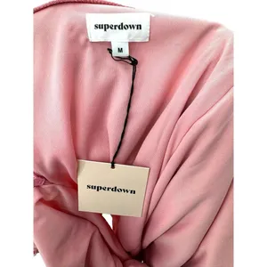 New Superdown Missie Wrap Front Mini Dress Medium Pink Metallic Party Barbiecore thumbnail 10