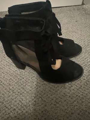 Black open toe Dress Shoes Size 9 thumbnail 3