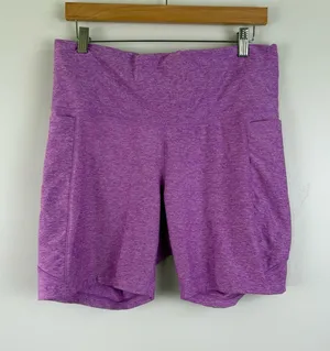 Calia by Carrie Underwood High Rise Bike Shorts Purple Women's Size XL thumbnail 1