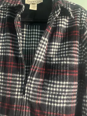 Jones New York Country 14 Wool Plaid Jacket Shacket Red Black Preppy Classic thumbnail 4