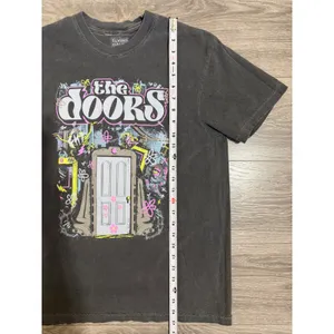 Flying Hause Threads The Doors Graphic Women Tee M Charcoal Gray Mineral Wash thumbnail 6