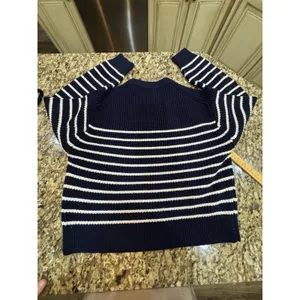 Aritzia Wilfred Maria Merino Wool Sweater Navy White Stripe Size Small thumbnail 4