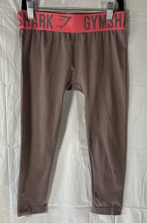 GymShark‎ Leggings Women XS Gray Gym Workout Sport Pants Active Spellout Logo thumbnail 1