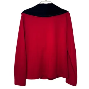 Lauren Ralph Lauren Red Toggle Jacket‎ Womens Large Black Velvet Shawl Collar thumbnail 2
