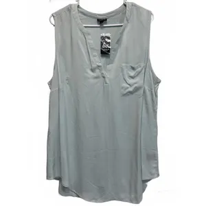 Torrid Light Blue Twill Button Back Sleeveless Tank Plus Size 2X thumbnail 3