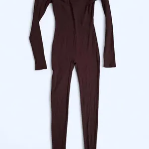 Vintage LA Luxe Brown off the shoulder jumpsuit Size Medium thumbnail 2