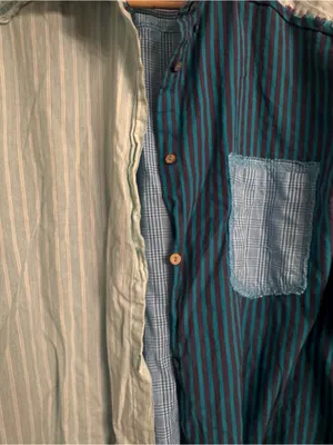 FREE PEOPLE Rags To Riches Striped‎ Patchwork Button-Down Shirt thumbnail 3