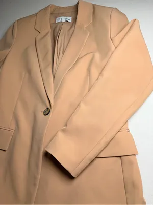 The Drop Blake Long Blazer Women’s Small Praline Tan Single Button Stretch thumbnail 10