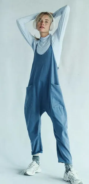 NWT Free People Hot Shot Onesie In Skyline. Currently Online On FP $70 Retail thumbnail 1