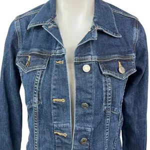 Gap Women's Blue Denim Button Down Long Sleeve Collar Jean Coat Jacket Size XS thumbnail 3