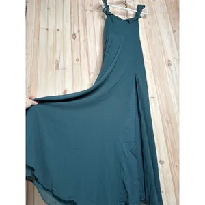NWT Lulus Dreamy Admiration Emerald Green Ruffled Maxi Dress Bridesmaid Size M thumbnail 4