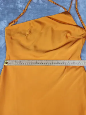 Riley Hubatka x Peppermayo Orange Satin One Shoulder Mini Dress Size US 8 thumbnail 8