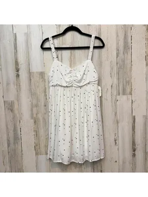 Altar’d State Women’s Large White Star Print Ruched Babydoll Dress thumbnail 2