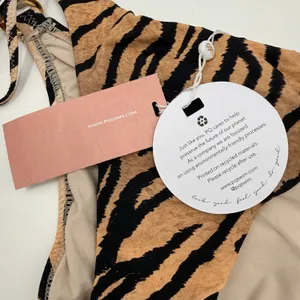 PQ Swim Bikini Bottom SZ Small NWT Cleo Link TieSide Teeny Tiger Print Gold Ring thumbnail 7