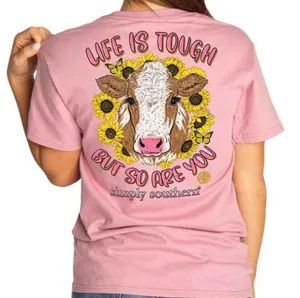 Simply Southern Life is Tough Cow Tee thumbnail 1