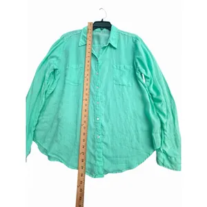 Lilly Pulitzer Shirt Women's XL Deanna 100% Linen Popover Tunic Green #AB12-4 thumbnail 6