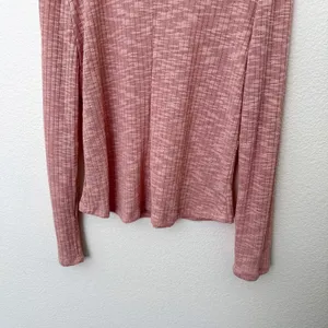 [Free People] Blush Pink Ribbed Knit Aura Layering Long Sleeve Top Crew Neck XL thumbnail 6