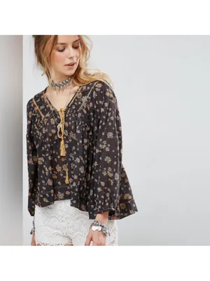 $98 Free People Never A Dull Moment Peasant Blouse S thumbnail 6