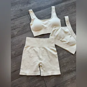QQQ 3 pieces Cream Ribbed Intimates Set thumbnail 11