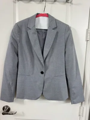 ZARA BASIC COLLECTION Grey One-Button Structured Blazer Size 4 thumbnail 1
