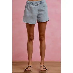SO‎ ME Washed Denim Wrap Skorts - Large thumbnail 9