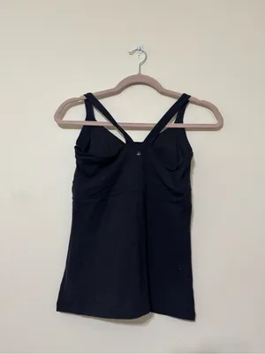 Prana Black Ruched V-Neck Crossback Tank thumbnail 3