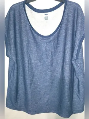 Old Navy XXL Denim Look Stretch Capped Sleeve Top Plus thumbnail 5