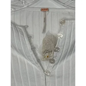 Free People Tilly Long Sleeve Top in Ivory X-Small New Womens thumbnail 6
