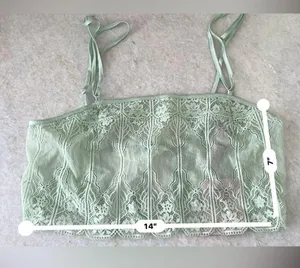 Savage X Fenty NWT DECO GLASS LACE SLEEP CAMI Green Mist Size S thumbnail 5