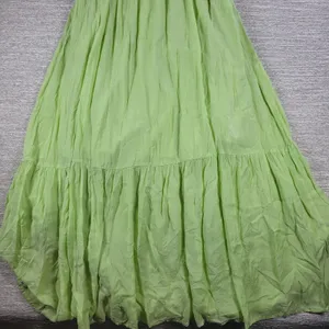 Scotch & Soda Tiered Maxi Dress Womens M Green Deep V Neck Cross Back thumbnail 11