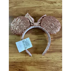 Disney‎ Rose Gold Sequin Minnie Mouse Ears Headband OS thumbnail 2